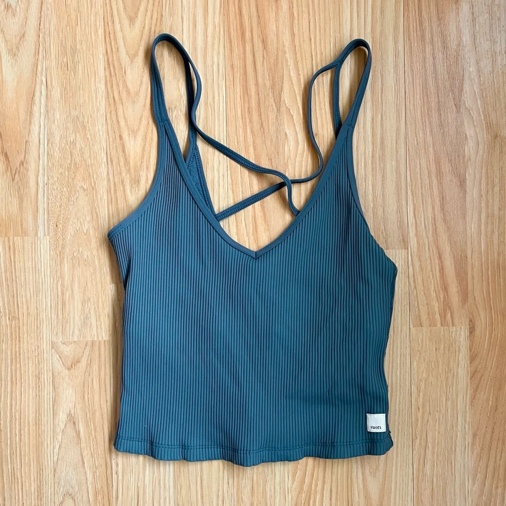 Vuori Rib Crop Tank - Stone - XS